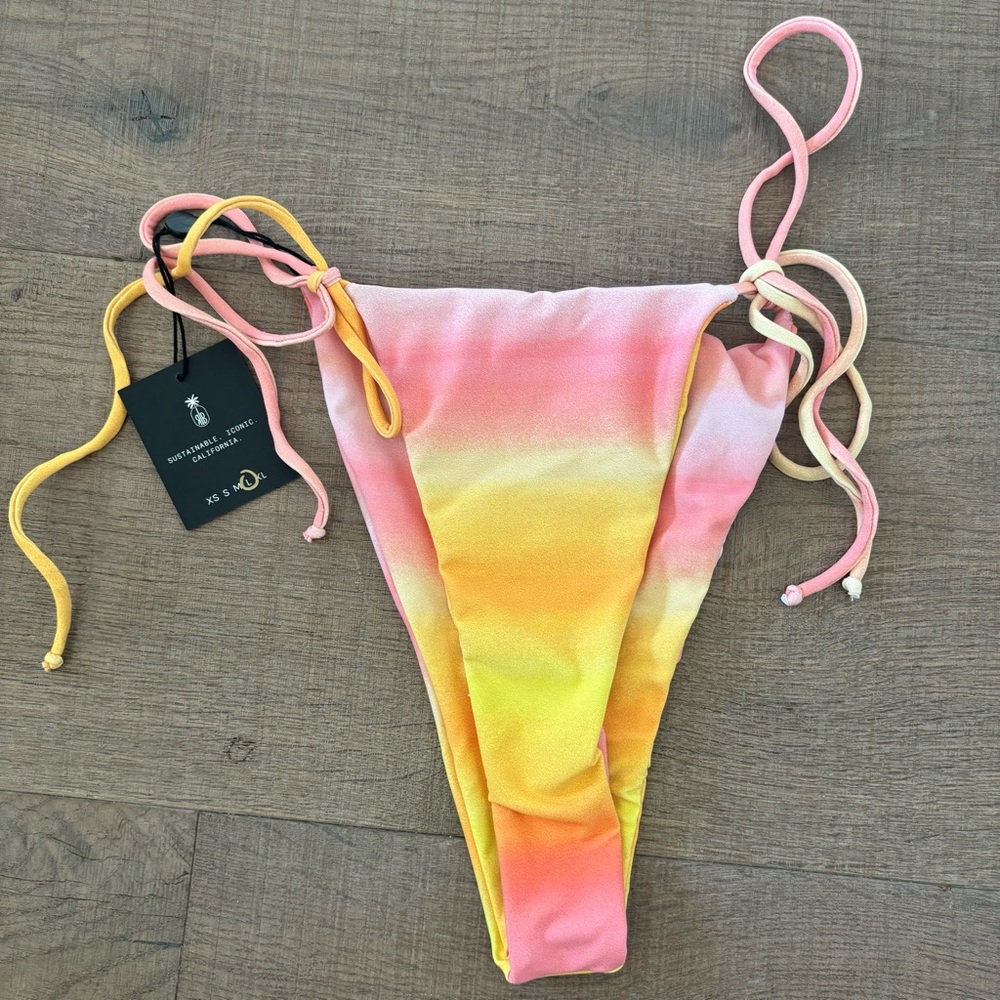 skatie x rocky barnes vera sunrise high waisted side ties bikini bottoms new nwt - Picture 5 of 5